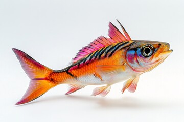 Fototapeta premium Cero Mackerel in studio, copy space on right side, Close-up View, isolated on white background