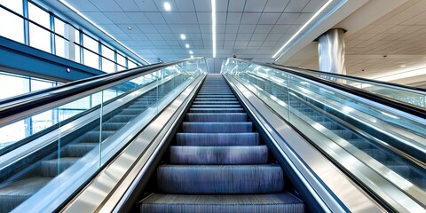 escalator in a shopping center or airport
