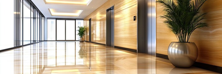 elevator in a hotel lobby