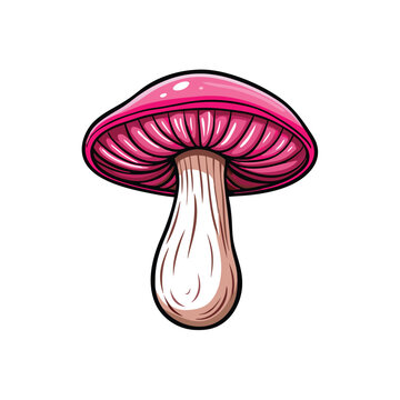 recommend clip art: Generate a realistic vector illustration of a rosy russula mushroom.