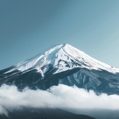 Generative AI of Mount Fuji for travel promotions, emphasizing the serene and majestic landscape of Japan. Ideal for showcasing nature tourism or adventure experiences in the region.