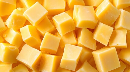 pieces of tasty yellow cheese isolated on white background. 