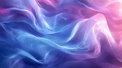 Obraz premium Enchanting Ethereal Abstract Geometric Representation with Playful Flowing Curves in Serene Blue and Purple Shades