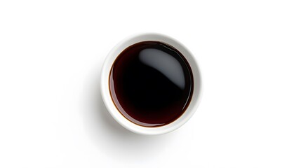 Puddle of soy sauce isolated on a white background. 