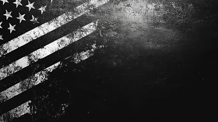 distressed american flag black and white for wallpaper