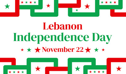 Lebanon Independence day  patriotic background design with greetings in the center