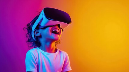 Joyful Child Experiencing Virtual Reality