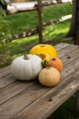 pumpkin on a wooden table