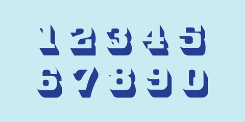 Number font. Font of numbers in classical style with contemporary geometric design. Beautiful elegant numerals. Vintage and old school retro typographic. Vector Illustration