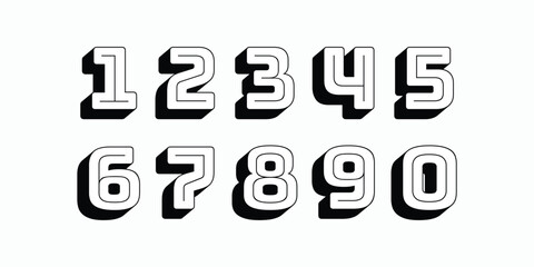 Number set vector font alphabet, modern dynamic flat design with brilliant colorful for your unique elements design.