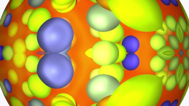 Attractive repeating circular blue yellow gold circle pattern background. 3D Animation