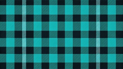 Teal and Black Buffalo Plaid Seamless Pattern for Fashion and Home Decor - Classic Checkered Design Perfect for Textiles, Wallpapers, and Seasonal Crafts