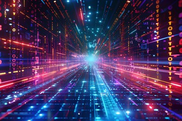 Naklejka premium An image of a futuristic city at night