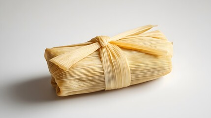 Homemade Wrapped Tamales Isolated on a White Background. 