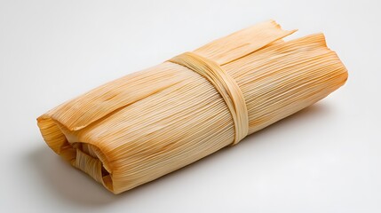 Homemade Wrapped Tamales Isolated on a White Background. 