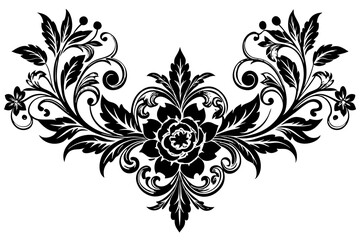 Ornament elements, vintage gold floral designs