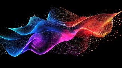 Fototapeta premium Vibrant Holographic Wave of Particles