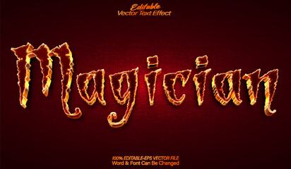  Magician Vector Text Effect Editable Alphabet Red Fantasy Mystery Spiral Miracle