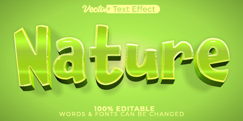 Nature Vector Text Effect Editable Alphabet Green Tree Forest Fresh Tropical