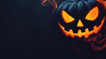 Fototapeta premium Spooky Abstract Halloween Pumpkin Jack O Lantern Glowing Background