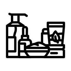 beauty products vegan food line icon vector. beauty products vegan food sign. isolated contour symbol black illustration