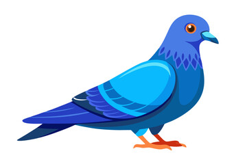 Cute blue rock pigeon side view picture vector art illustration 