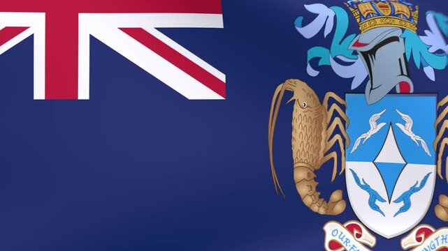 A National 3D Rendered Flag of Tristan da Cunha