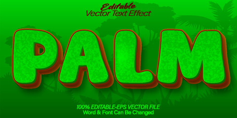 Palm Vector Text Effect Editable Alphabet California Tropical  Paradise California