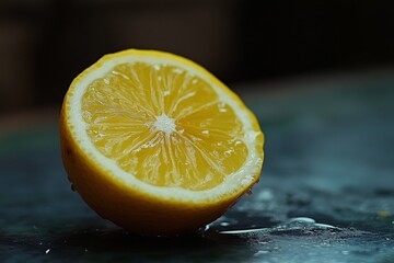 A single lemon sliced into wedges, ready to be used for drinks or cooking