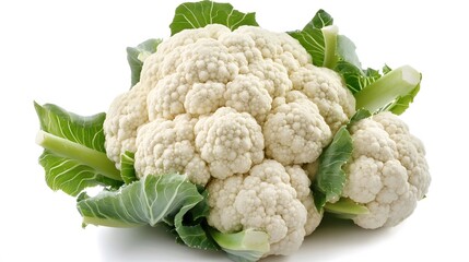 fresh cauliflower isolated on a white background. 