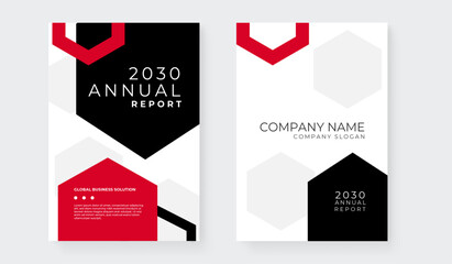 Modern Annual Report Design for 2030 with Geometric Shapes