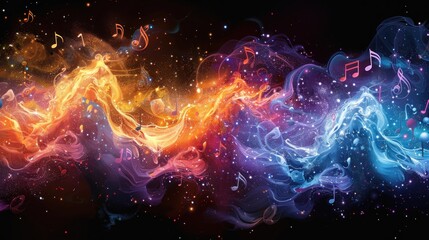 Fototapeta premium Abstract Music in a Cosmic Galaxy