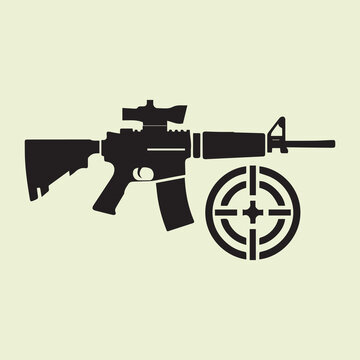 recommend clip art: Rifle logo vector, Rifle silhouette vector black and white