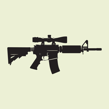 recommend clip art: Rifle logo vector, Rifle silhouette vector black and white