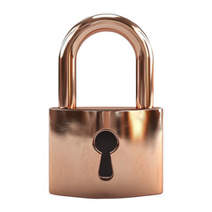 Isolated bronze padlock 