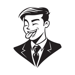 Guy Sticking Tongue Out Stock Illustrations  on white background.