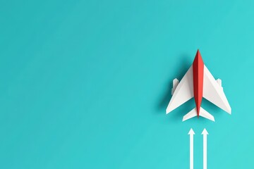 Leader paper plane guiding others to success, mentorship theme, flat design illustration