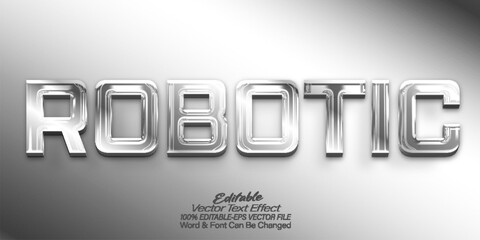 Robotic Vector Text Effect Editable Alphabet Gray Tech Cyborg Futuristic ai © Zeta