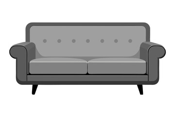 Beautiful sofa furniture vector art illustration