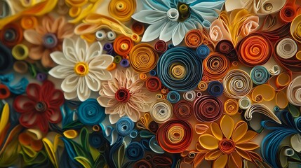 Fototapeta premium Close-up of intricate paper quilling art