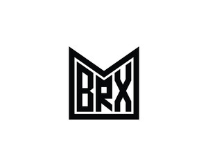 B R X logo design vector template. B R X