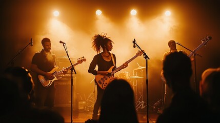 Diverse group of musicians performing on stage