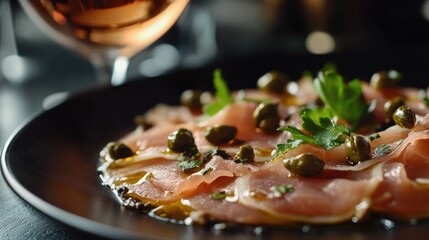 Elegant Vitello Tonnato Culinary Dish Presentation