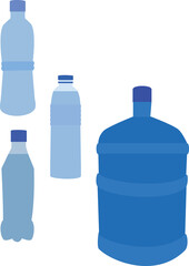 A vector art of containers of drinking water.