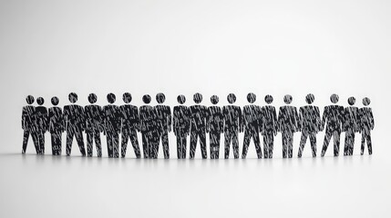 Unity in Diversity: Empowering Business through Inclusive Leadership - Handwritten Black and White Illustration