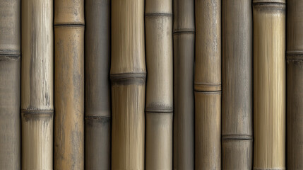 Fototapeta premium a close-up, front view of a bamboo wall texture background, texture background