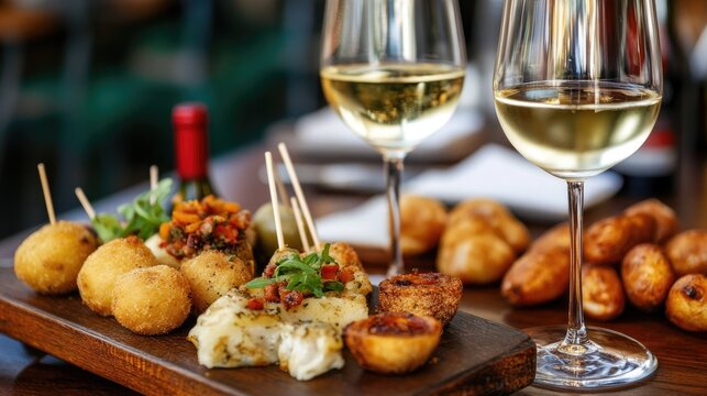 Delicious Cicchetti Snacks and White Wine Pairing
