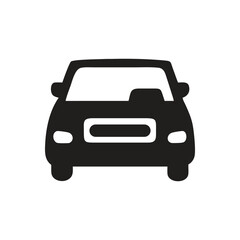 Front view of a compact car icon, Sedan car icon, Side view of a pickup truck icon