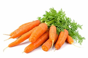 fresh carrots isolated on white background