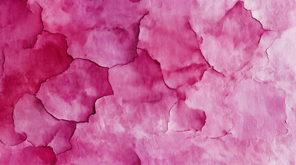 Fototapeta premium a close-up, top-down view of watercolor texture background: a single pink watercolor wash applied on flat textured paper, texture background